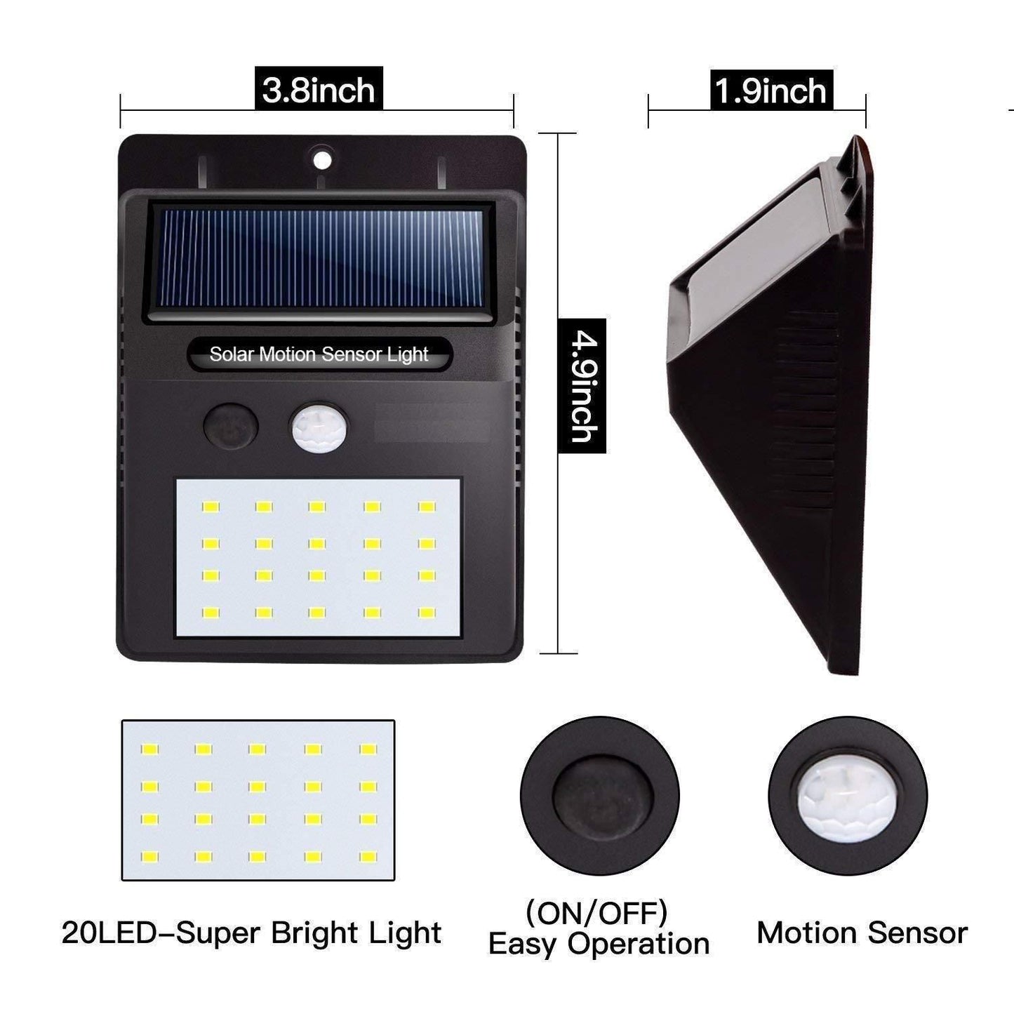 Motion Sensor Solar Power LED Light For Outdoors