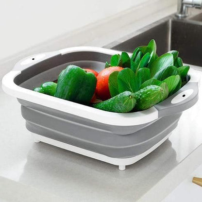 Collapsible Cutting Board With Dish Tub Basket